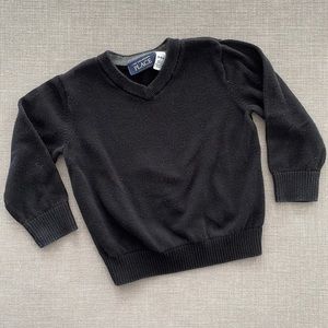 12-18m black v-neck knit sweater